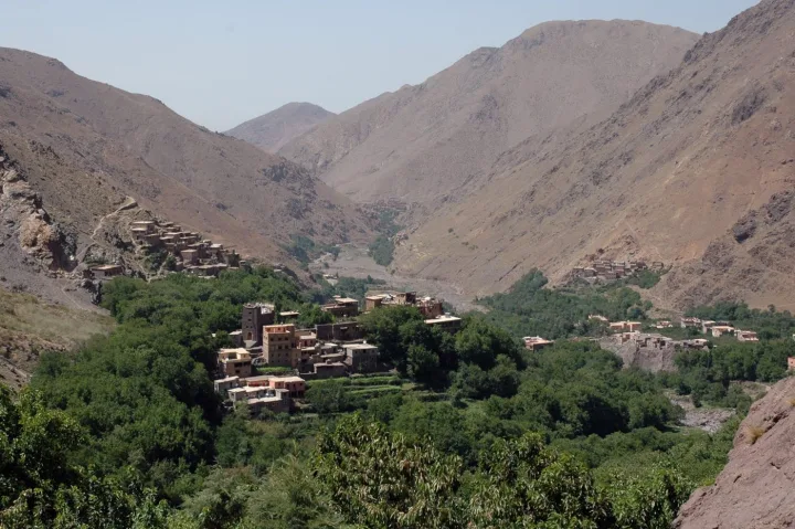 Imlil village seen from the Aroumd area in the High Atlas