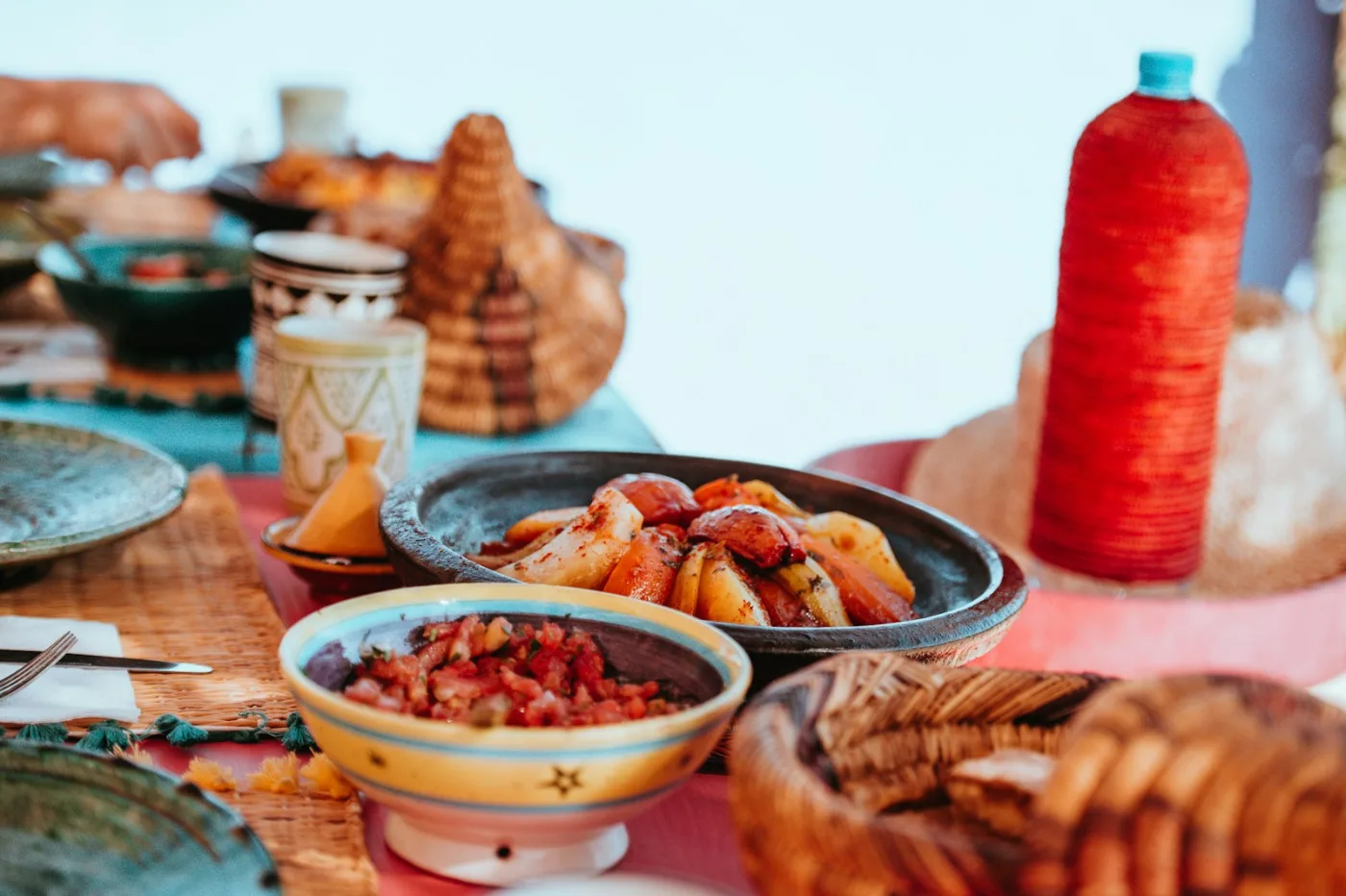 Moroccan dishes served in traditional tagines