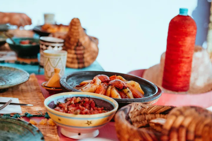 Moroccan dishes served in traditional tagines