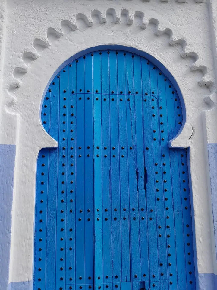 Arched blue doorway in Chefchaouen