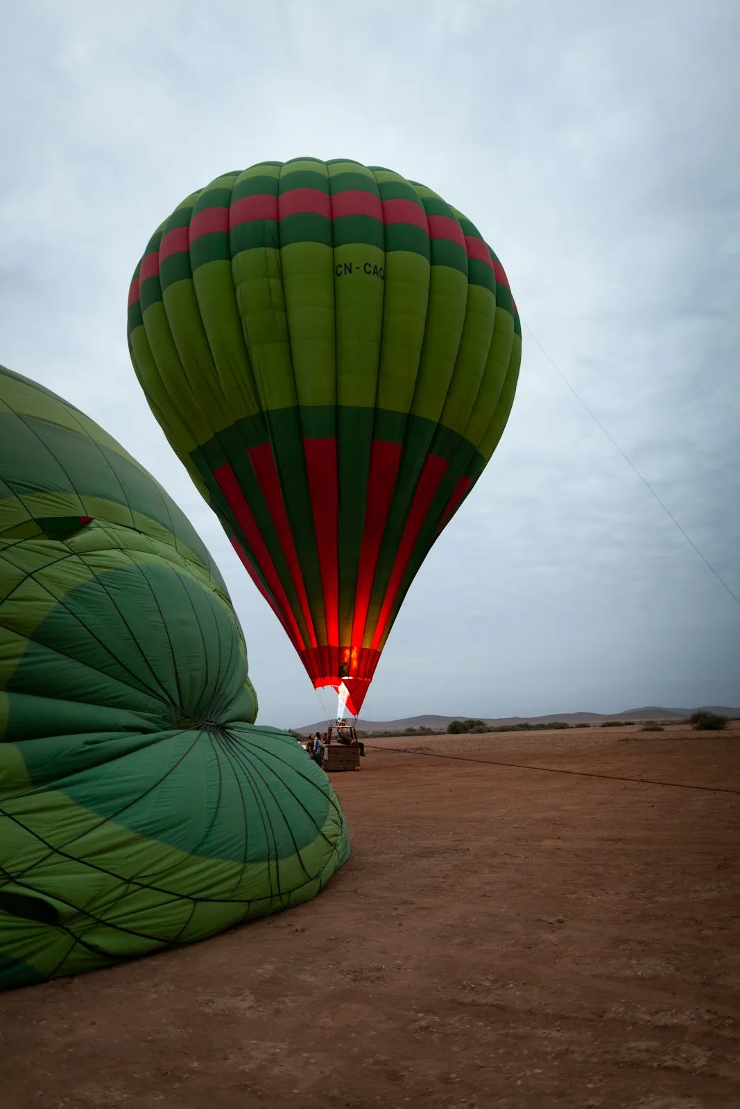 Preparing a balloon for flight near Marrakech
