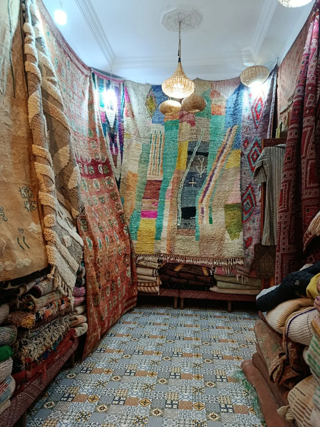Carpets and textiles in the Fes medina