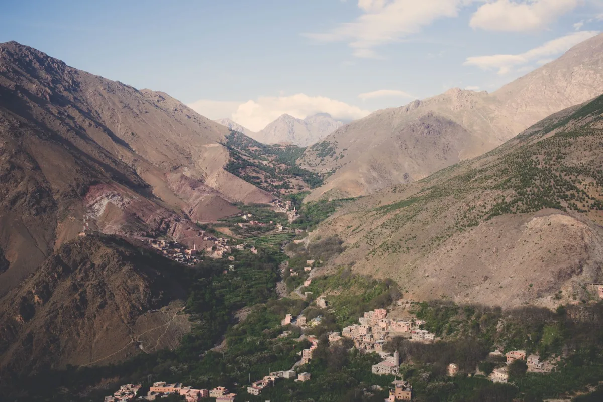 Imlil valley and High Atlas mountain scenery
