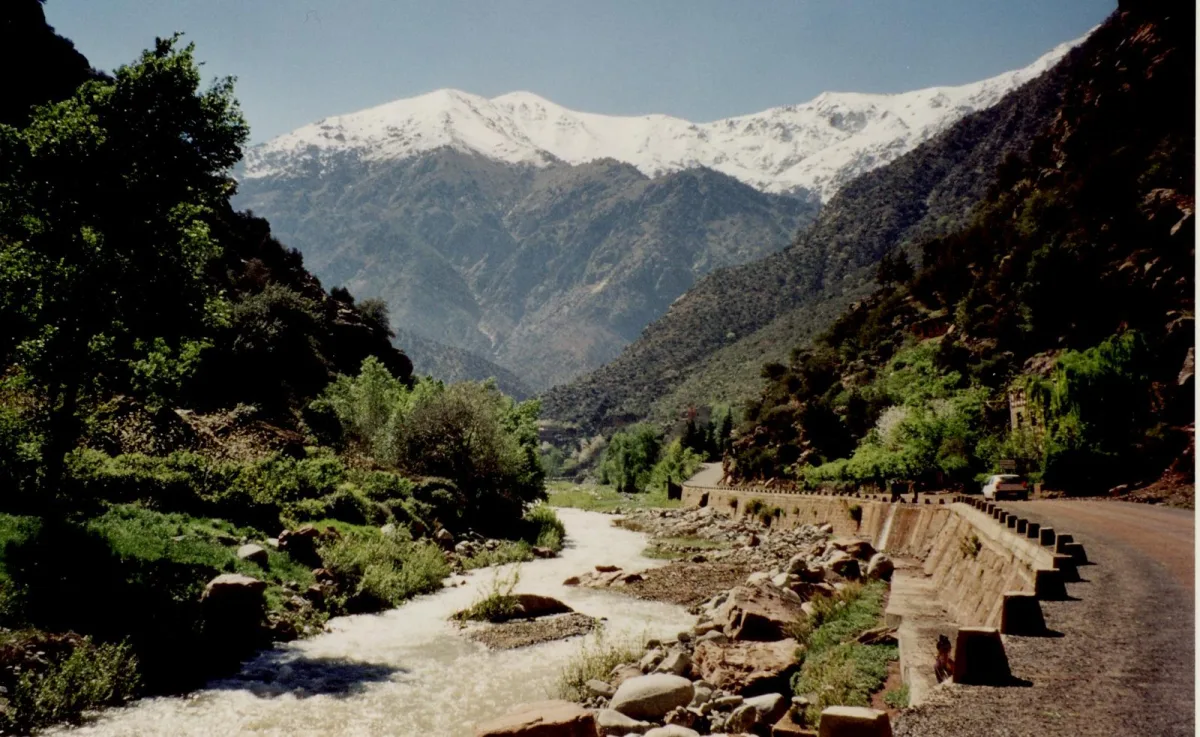 The Ourika river and surrounding mountain valley