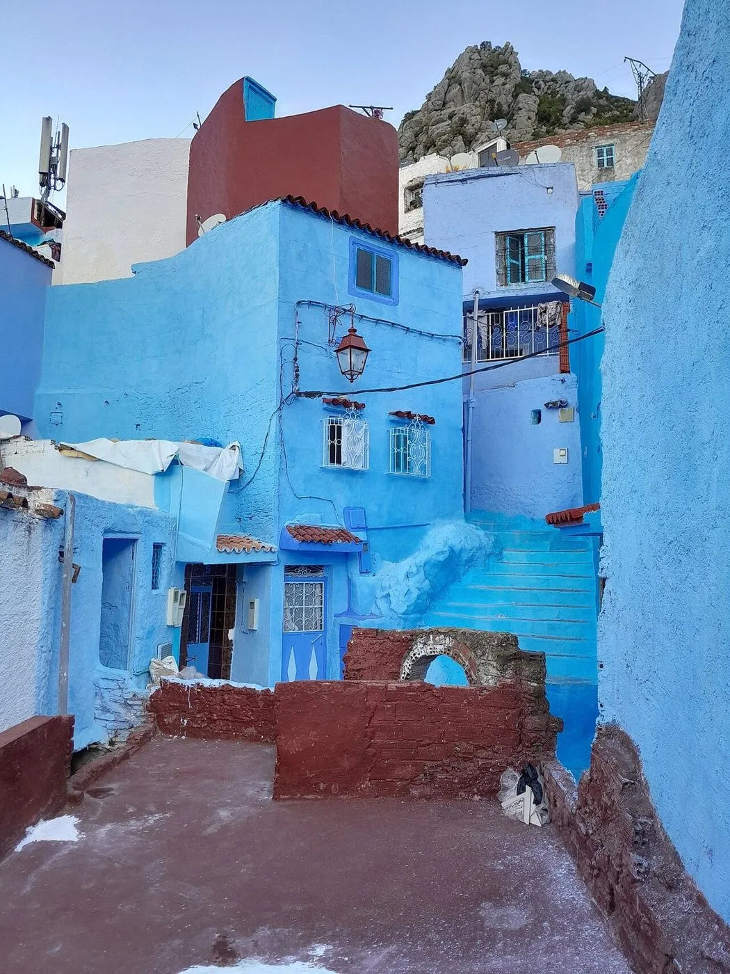 Stepped blue medina lane in Chefchaouen