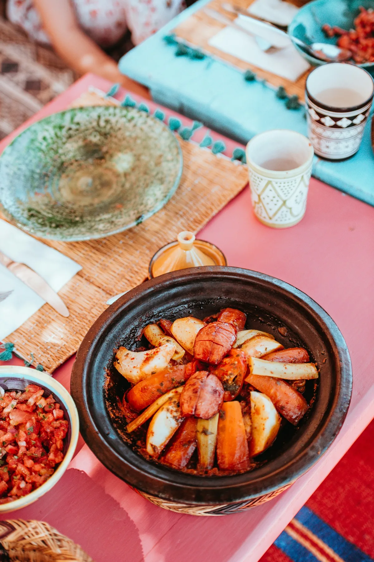 Moroccan tagine and table setting