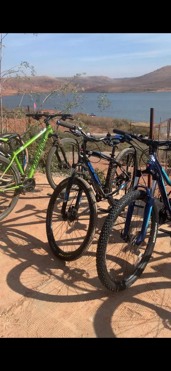 Partner mountain bikes at Oued El Maleh.