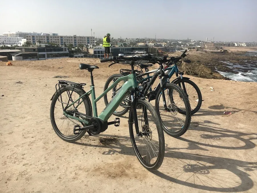 Partner bicycles overlooking the Casablanca coastline.