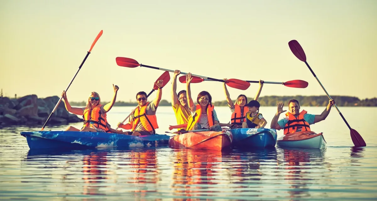 Kayaking activity example published by the partner; equipment and conditions may vary.