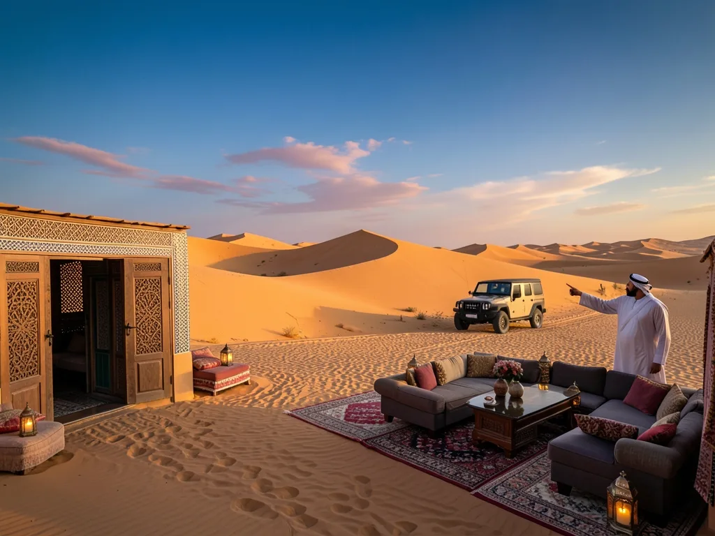 Private Morocco landscape with desert-inspired design